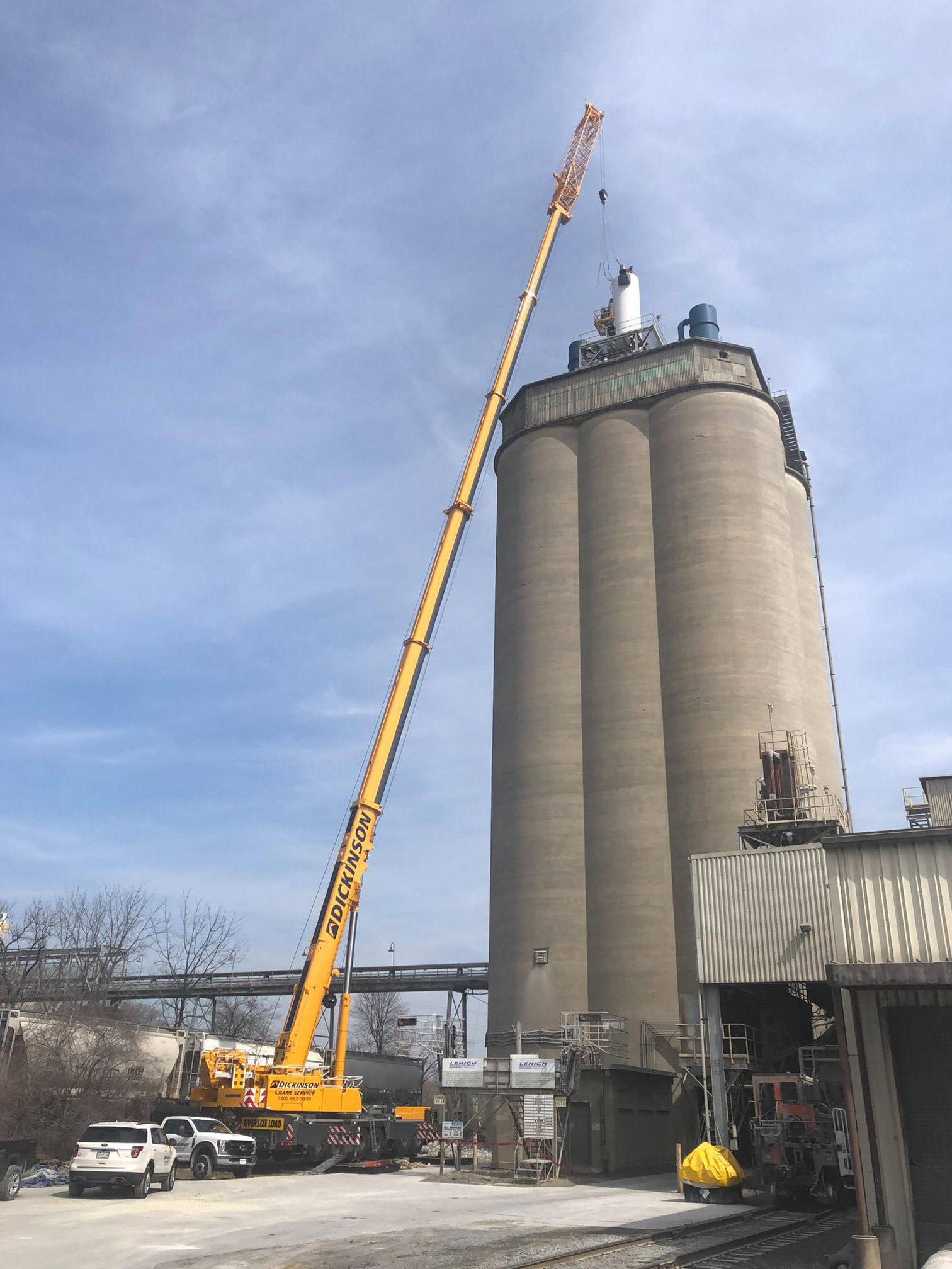 Photo of a crane working at a processing plant
